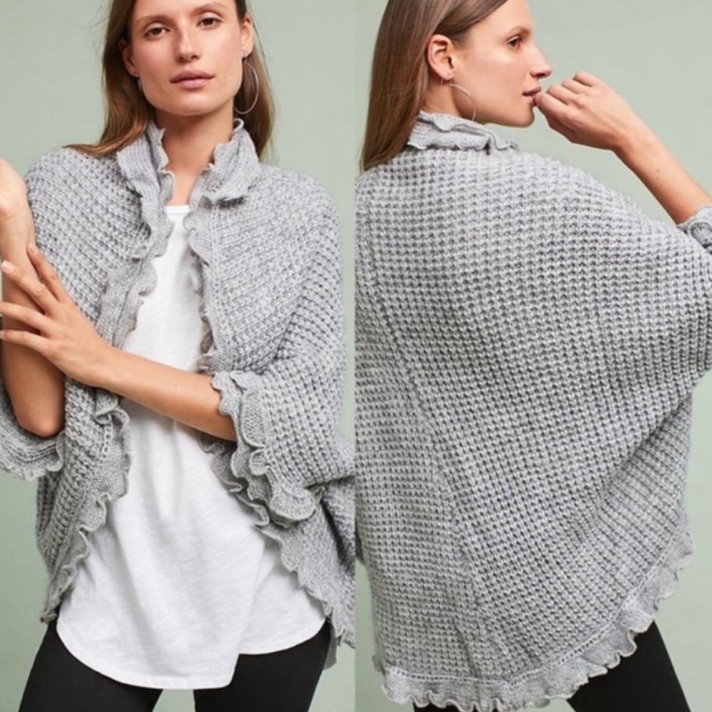 Anthropologie I Moth ‘Rocia’ Wool Shawl Sweater - Picture 1 of 2